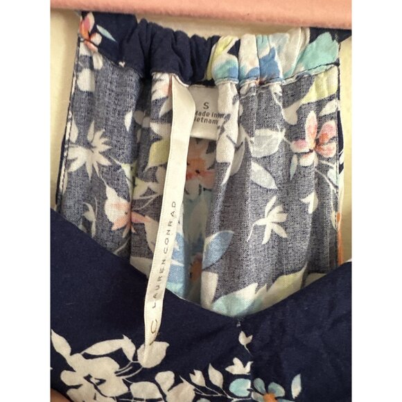 Lauren Conrad Floral Maxi Dress S Navy Blue Flowy Romantic Cottagecore Beachy - Picture 5 of 8